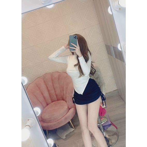 chân váy body rút 2 bên kèm quần trong