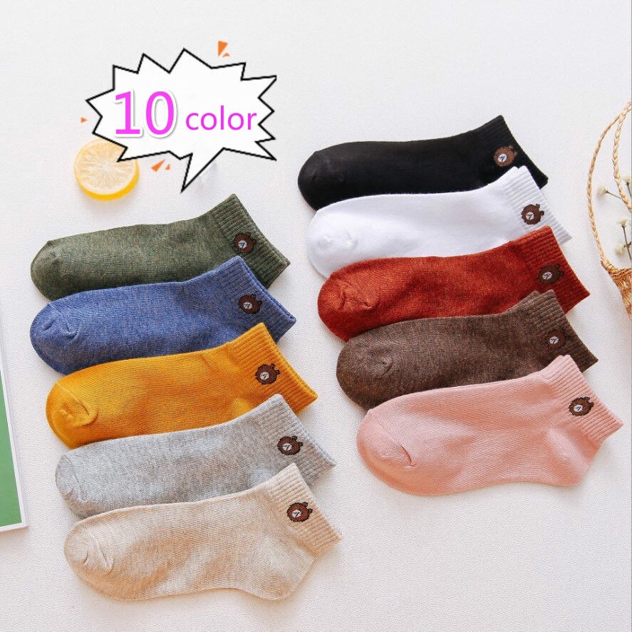 Vớ cotton mềm mại thoáng khí nhiều màu sắc thời trang Hàn Quốc 2020