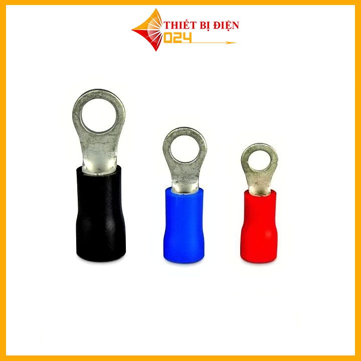 [100cái] Đầu cos dây điện tròn bọc nhựa RV 1.25-6-8, Đầu cốt bấm dây điện 0.5mm 1.5mm, cosse (cót) đồng đấu nối điện