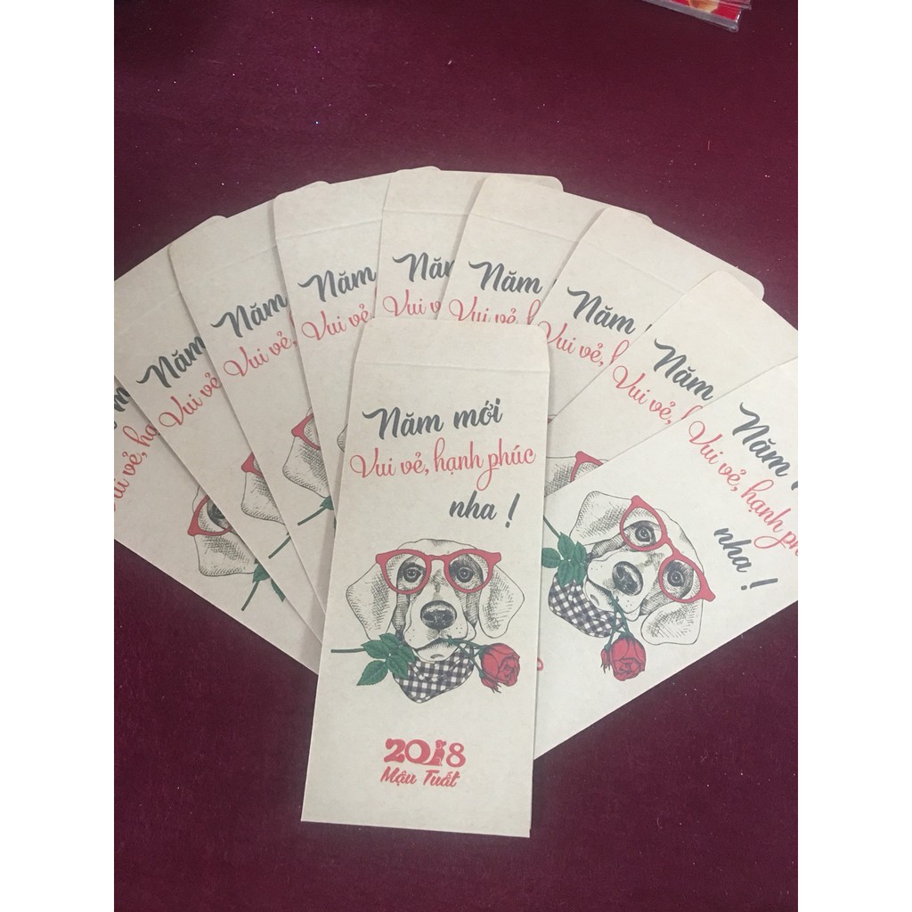 LÌ XÌ HANDMADE MẪU K1 ( 1 XẤP 10 TỜ - CHỌN MẪU INBOX SHOP )