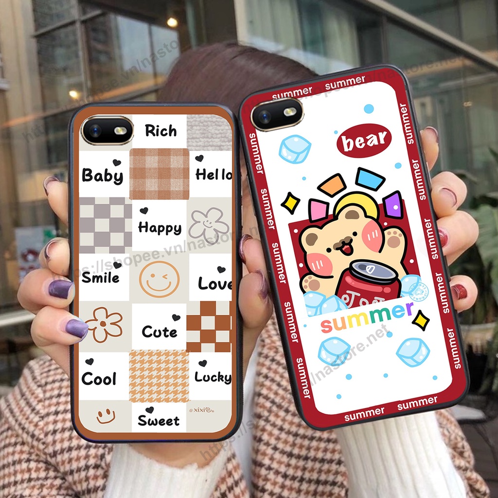 Ốp lưng Oppo A3s / A1k / Realme C1 / Realme C2 trái tim hình gấu cute cá tính, giá rẻ, cực bền