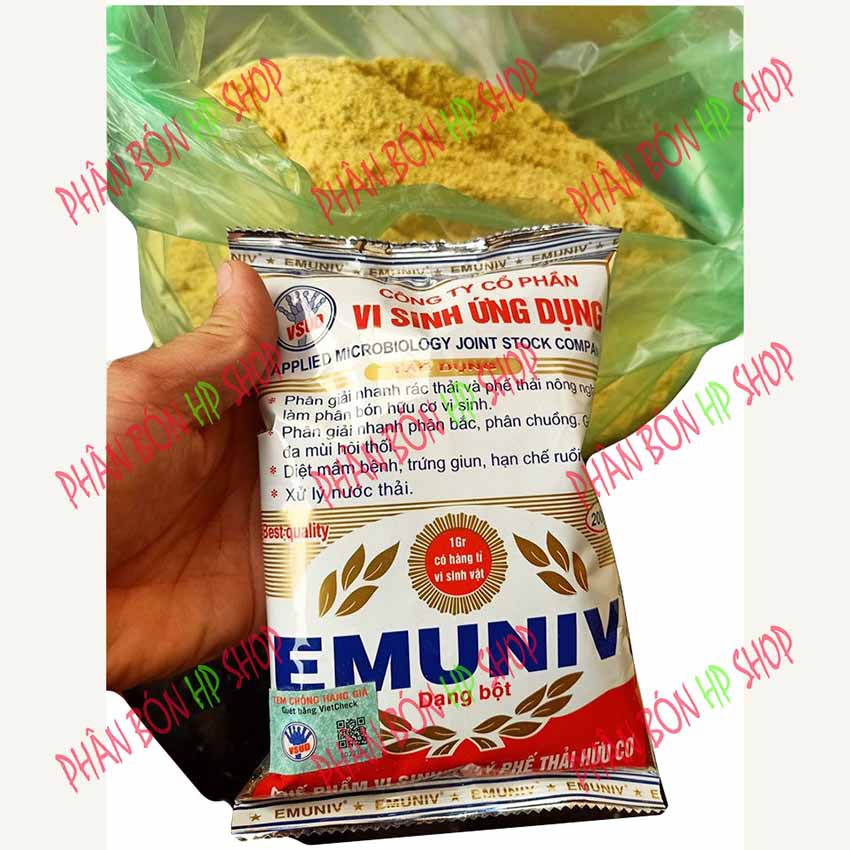 Chế phẩm vi sinh xử lý rác thải hữu cơ EMUNIV - (Gói 200gr)