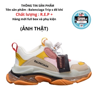 SNEAKER NAM NỮ BALENCIAGA, GIÀY THỂ THAO NỮ BALEN TRIP S ĐẾ KHÍ mầu hồng vàng