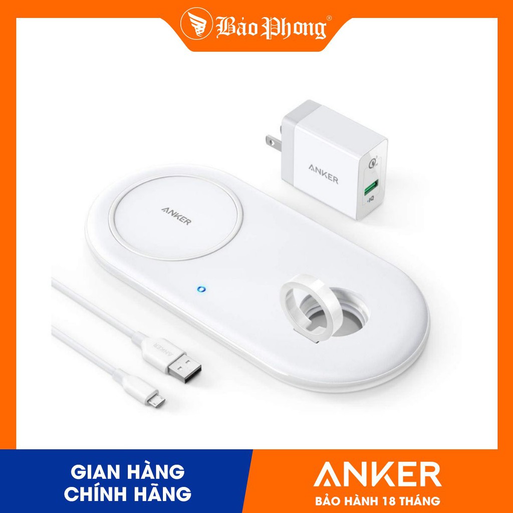 Sạc Nhanh Không Dây Anker B2570 PowerWave+Pad 2in1 with Watch Holder 10W