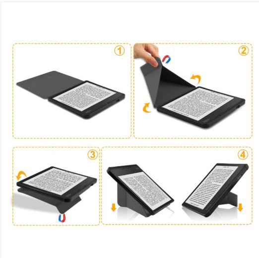 Bao Da Máy Đọc Sách Kobo Libra 2 đóng mở màn hình tự động chân gấp đứng tiện dụng
