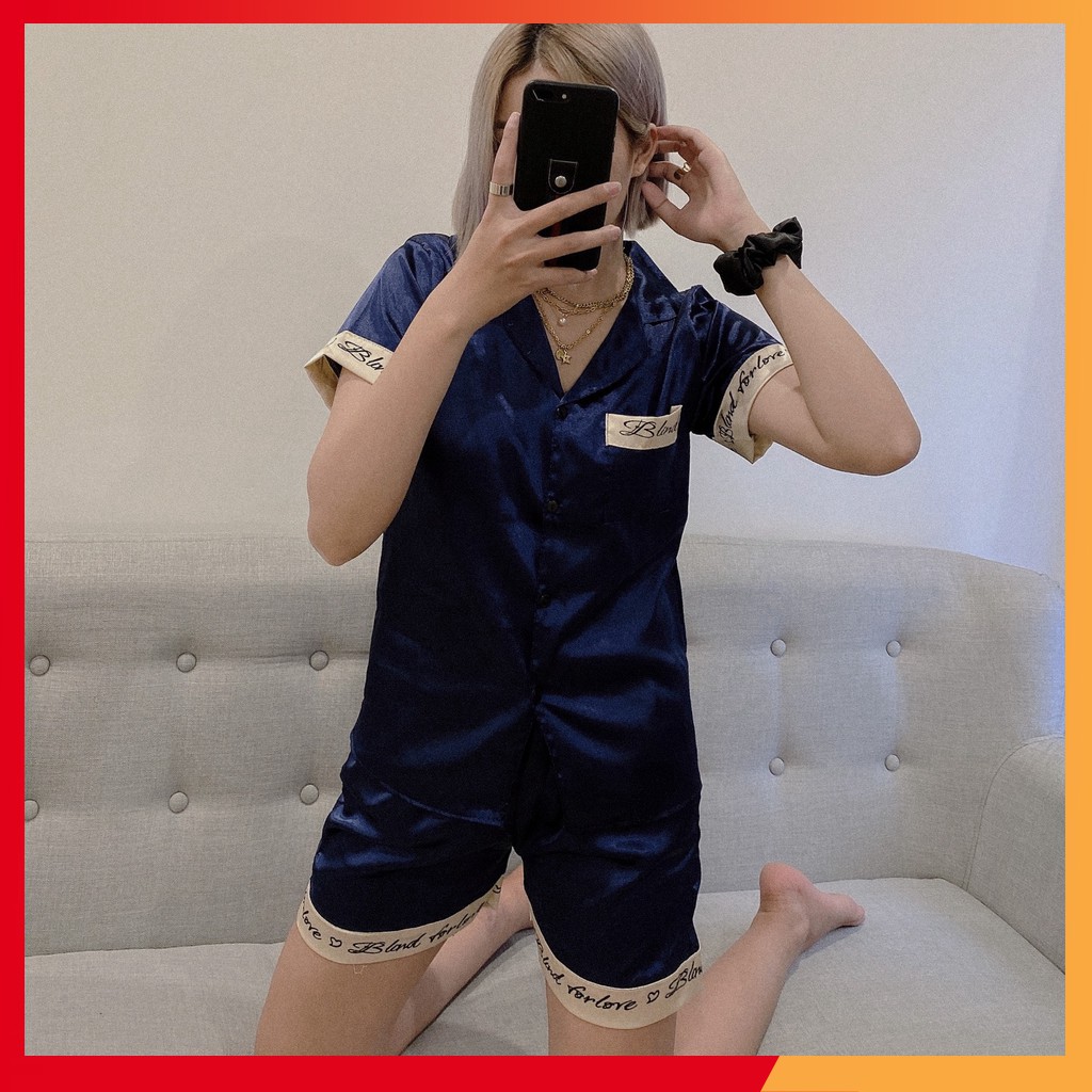 Bộ Ngủ Lụa Cộc Tay - Bộ Pijama Lụa Cao Cấp Hàng Thiết Kế, Chất Lụa Mịn Màng, Form Rộng Thoải Mái,Thoáng Khí, Mặc Cực Mát