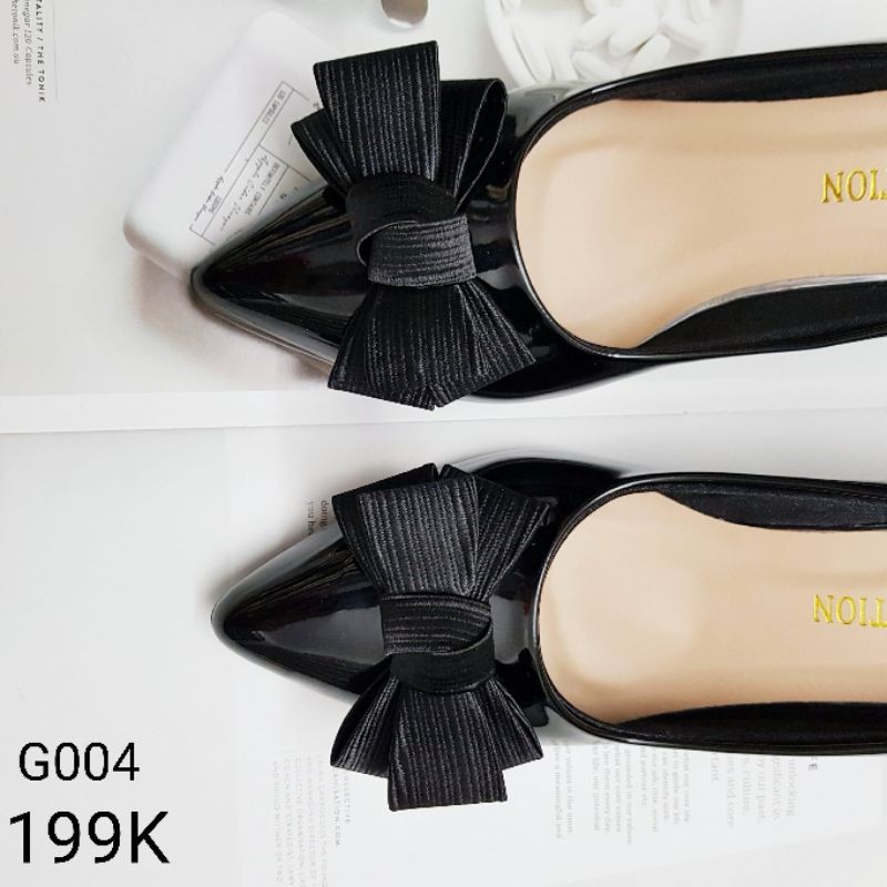 Giày cao gót nữ giày cao gót 7p nơ phồng G004