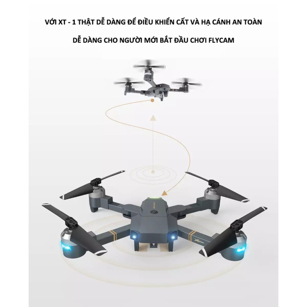 ✔️  [Top sale] -  Flycam mini, Máy bay điều khiển từ xa XT-1 kết nối Wifi quay phim chụp ảnh Full HD