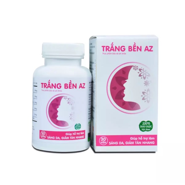 Viên uống trắng da AZ làm đẹp da giảm tàn nhang, cân bằng Estrogen ( 1 hộp 30 viên )