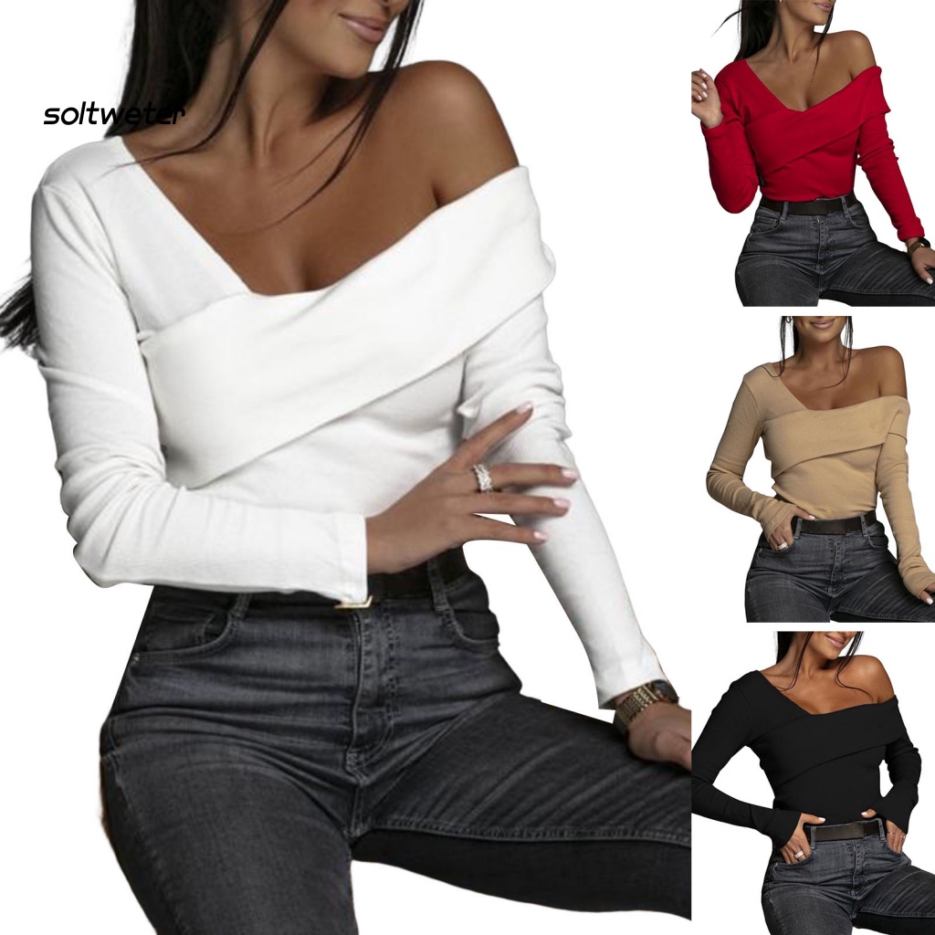 Áo Thun Dáng Ôm Hở Vai Chống Dầu Phong Cách Đường Phố Quyến Rũ Cho Nữ