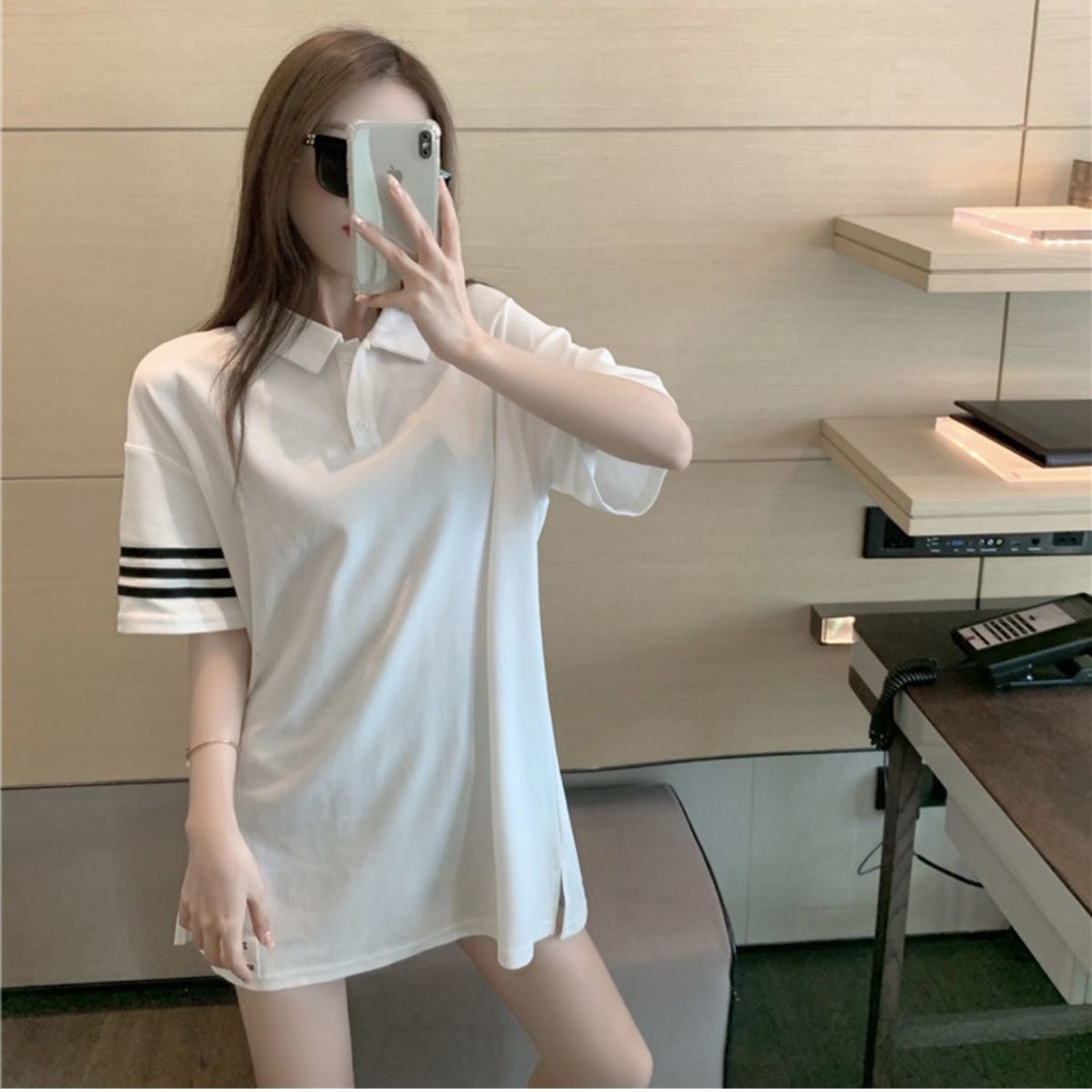 Đầm Polo Ngắn Tay Dáng Rộng Xinh Xắn Dành Cho Nữ