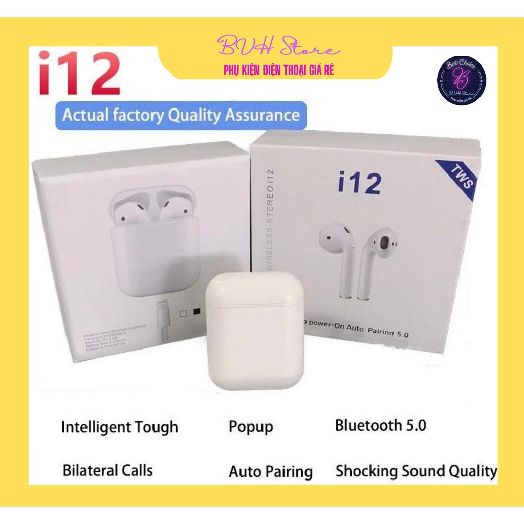 Tai nghe Inpods I12/12s TWS cảm ứng kết nối bluetooth 5.0 ❤️FREESHIP❤️ phong cách Hàn Quốc