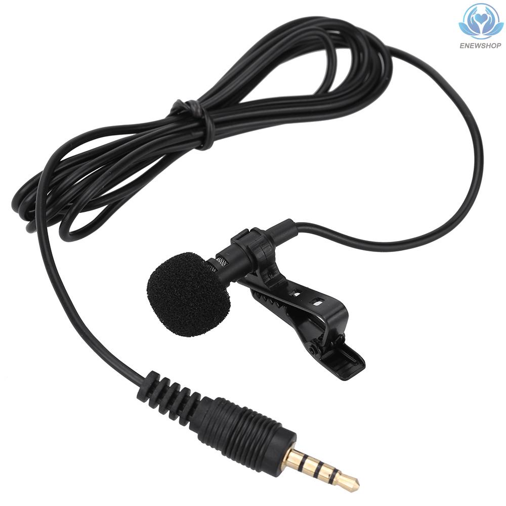 【enew】Mini Portable Clip-on Lapel Lavalier Hands-free 3.5mm Jack Condenser Wired Microphone Mic for iPhone iPad Smartphones Computer PC Laptop Loudspeaker