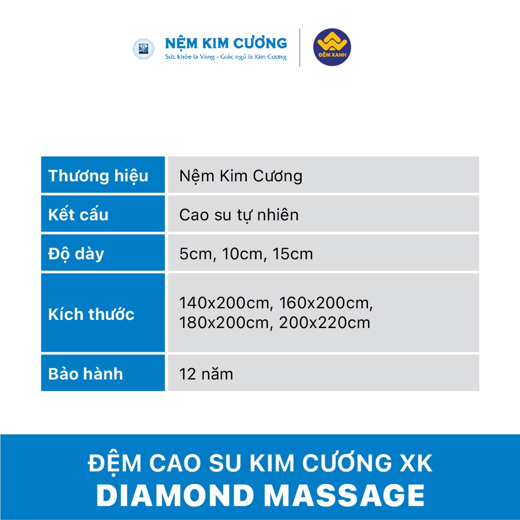 Đệm cao su Kim Cương xuất khẩu Diamond Massage