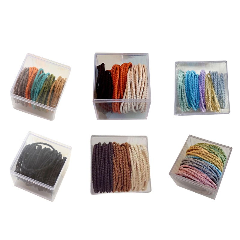 Set 50 Dây Buộc Tóc Cao Su Co Giãn Không Đường May Dành Cho Nữ