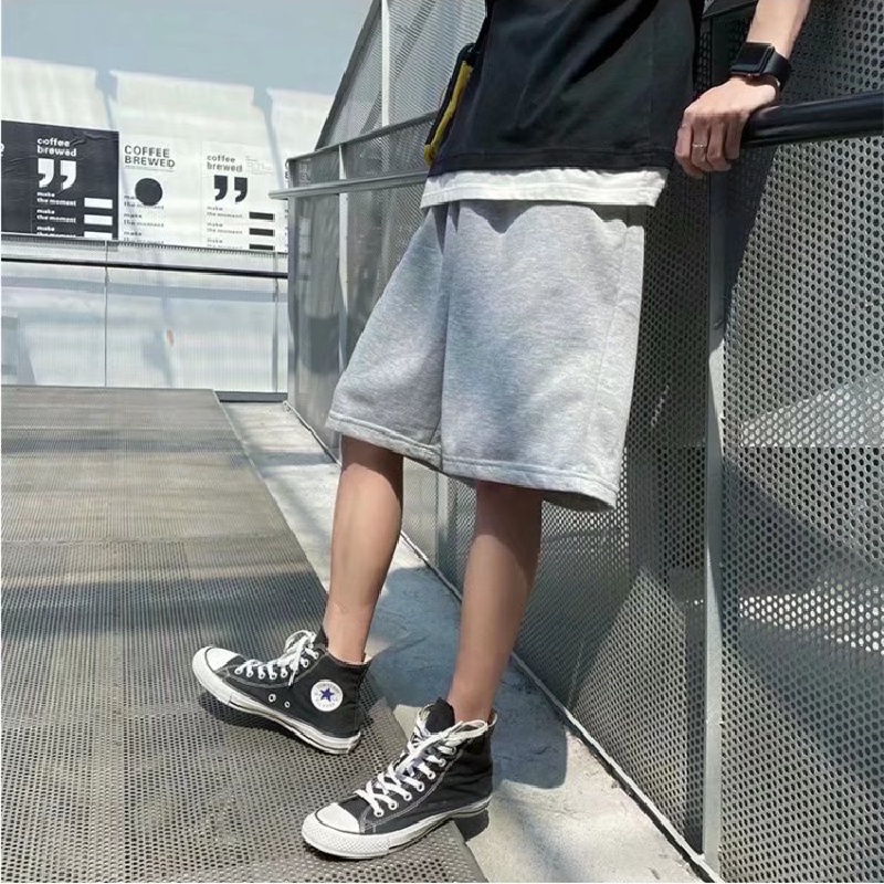 Quần ngắn ống rộng Trơn Màu Phong Cách Hàn Quốc Thời Trang Dành Cho Nam