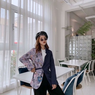 Áo vest cột eo chéo phối màu tqxk