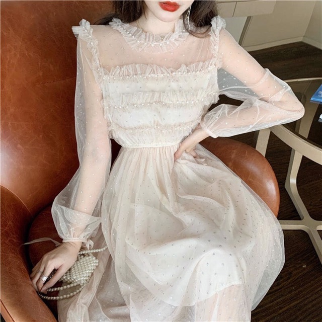 Đầm công chúa đính hạt cao cấp
