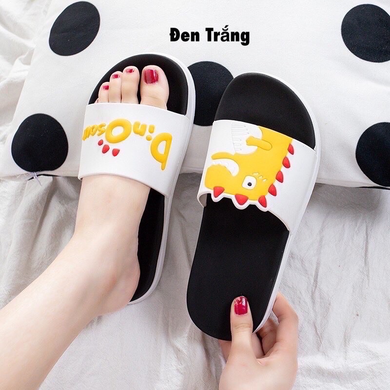 Dép Quai Ngang Nam Nữ Unisex hoạ tiết Dino siêu êm, mềm