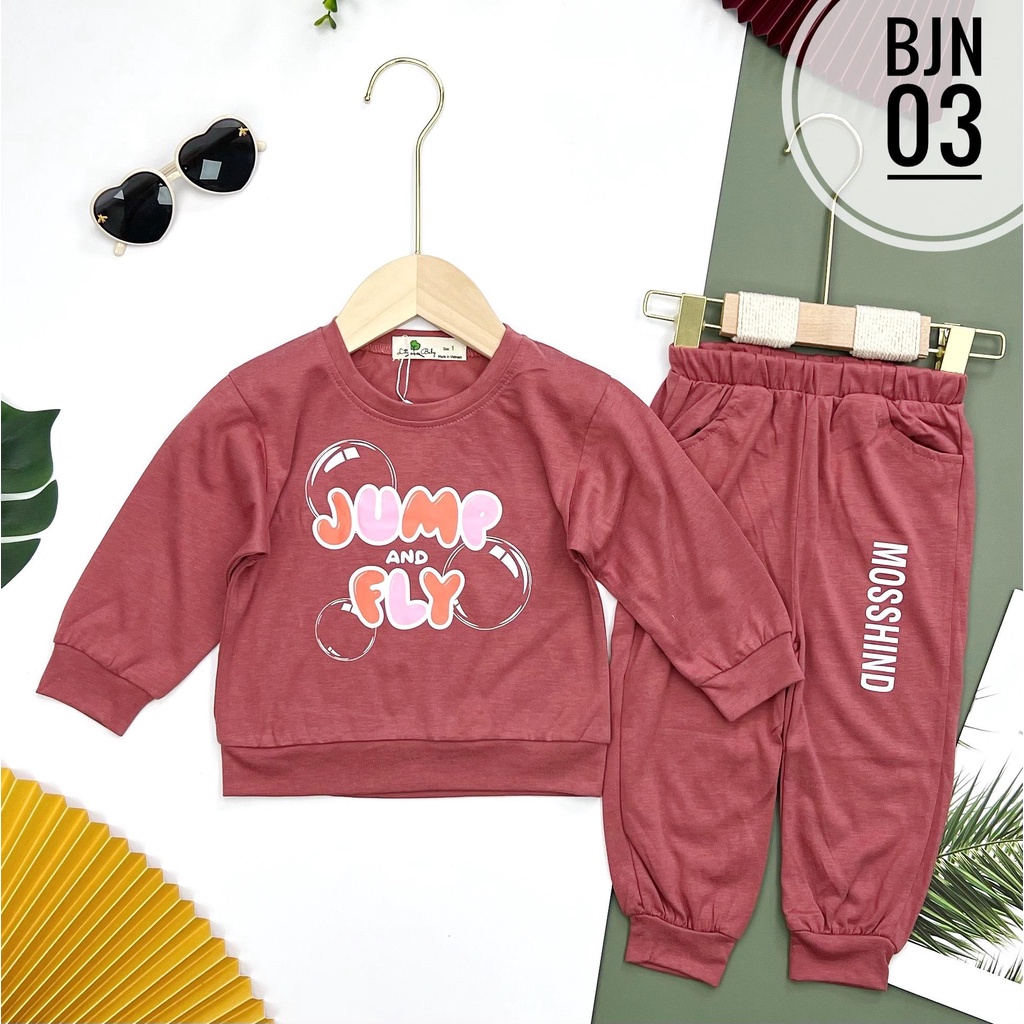 Bộ quần áo dài tay LITIBABY bé gái, size cho bạn 6, 7, 8,9, 10 tuổi