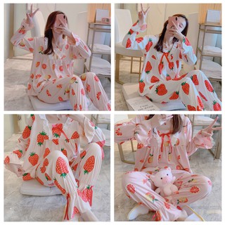 Bộ đồ ngủ cotton nữ mặc nhà Ulzzang AK837