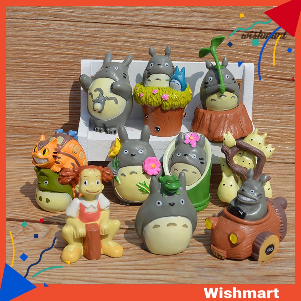 Set 10 Đồ trang trí Nhân Vật Hoạt Hình Totoro Trang Trí Nội Thất Xe Hơi