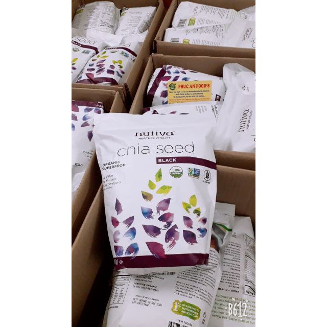 Chia Nutiva Đen Nhập Mỹ Chia Seed 907g 💝FREESHIP💝 Hạt Chia Nuvita Cao Cấp Nhập Khẩu USA