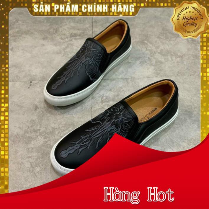 Giày Lười Nam Slip On Thêu Họa Tiết