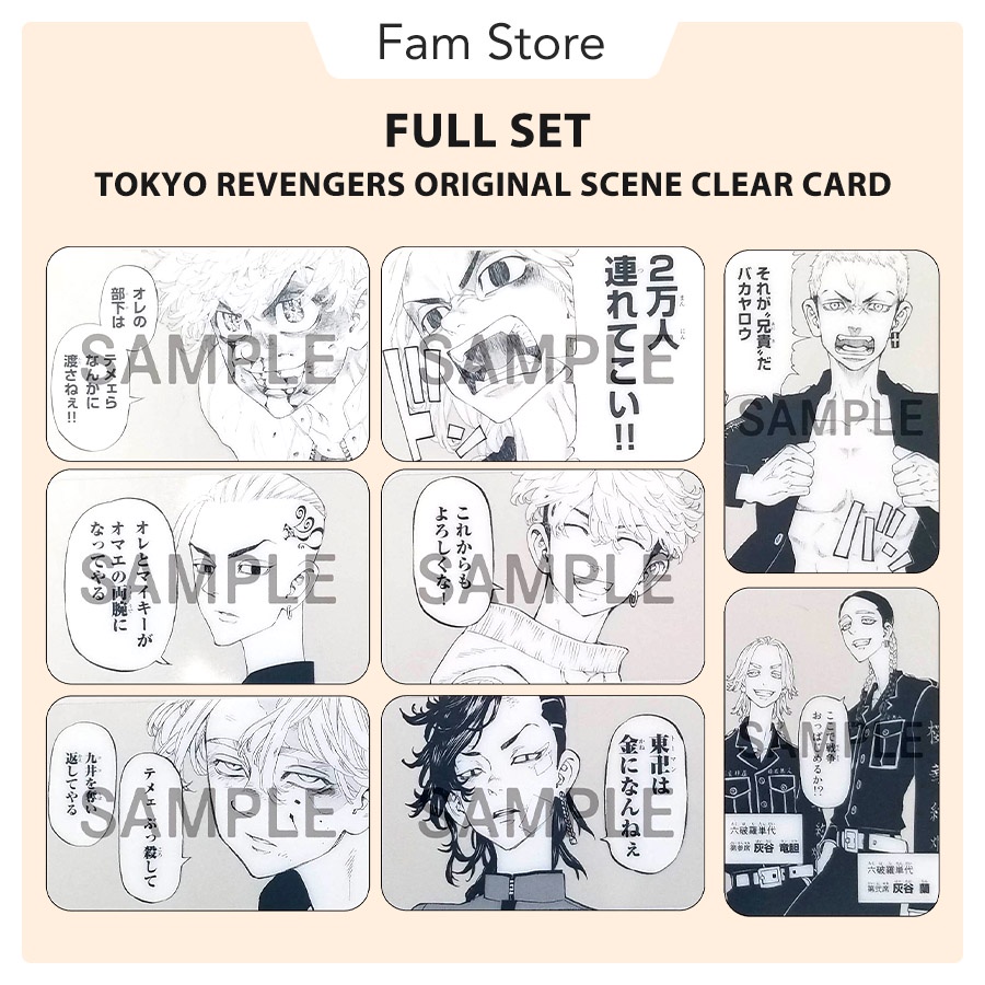Full set thẻ nhân vật Tokyo Revengers Original Scene Clear Card