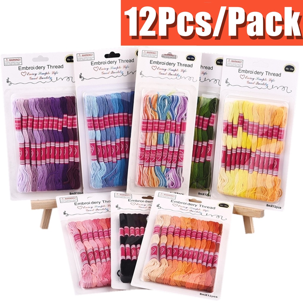 Cuộn Chỉ Thêu 8 Màu Dài 8m