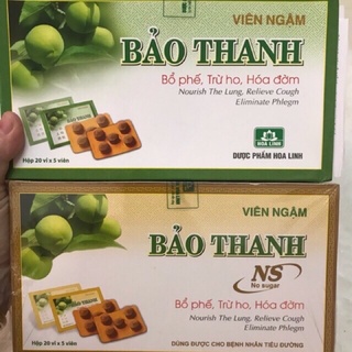 Kẹo ngậm có đường và không đường bảo thanh hộp 100 viên