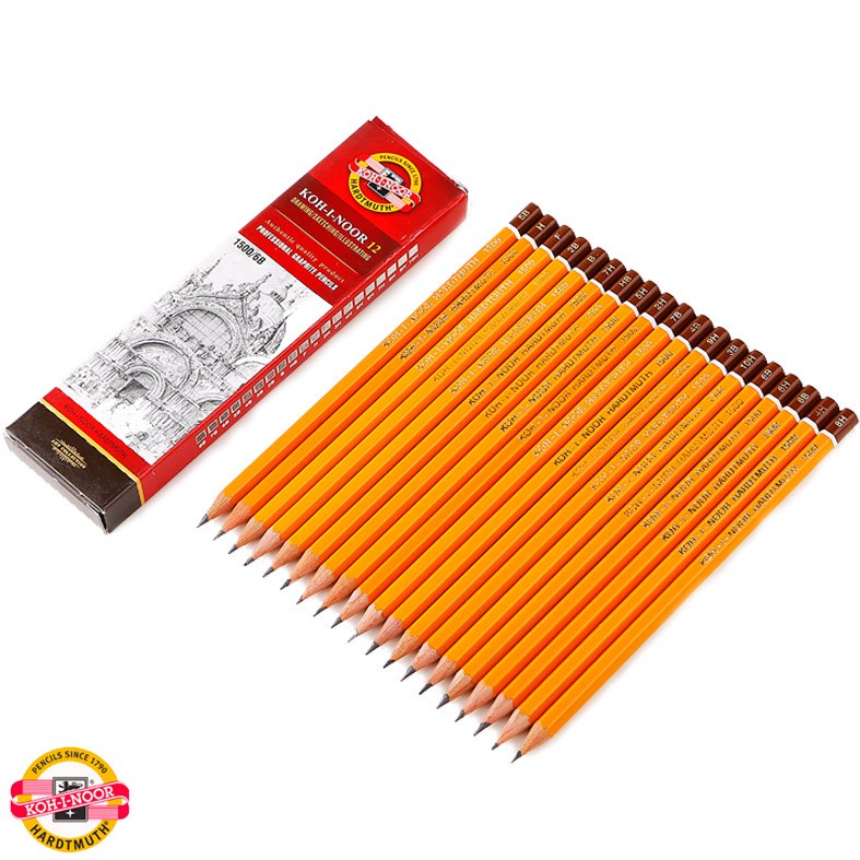 Combo 12 cây Chì Tiệp KOH-I-NOOR 1500 chì vẽ chuyên nghiệp vẽ phác thảo ký hoạ