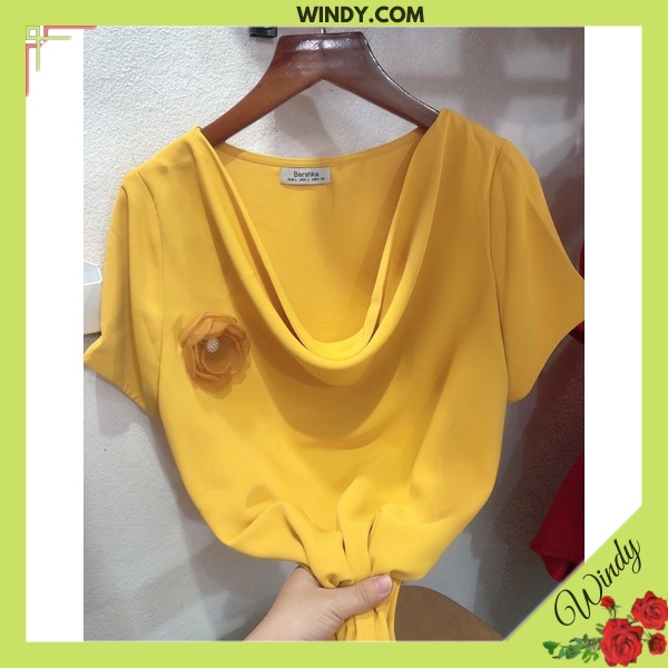 Áo sơ mi nữ tay cộc Lụa Hàn cổ đổ công sở đi chơi đều đẹp, sơ mi nữ đẹp tay cộc