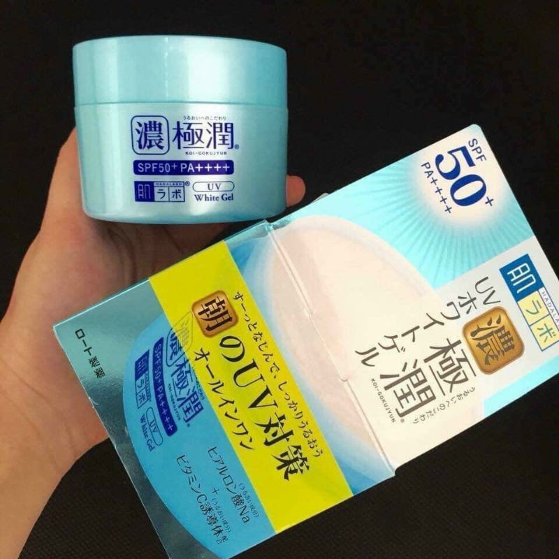 Kem Dưỡng Hadalabo 7 in 1 UV White Gel SPF 50+  Nhật Bản Dưỡng Ẩm Dưỡng Da Chống Nắng Thay Thế 7 Bước Trang Điểm ,