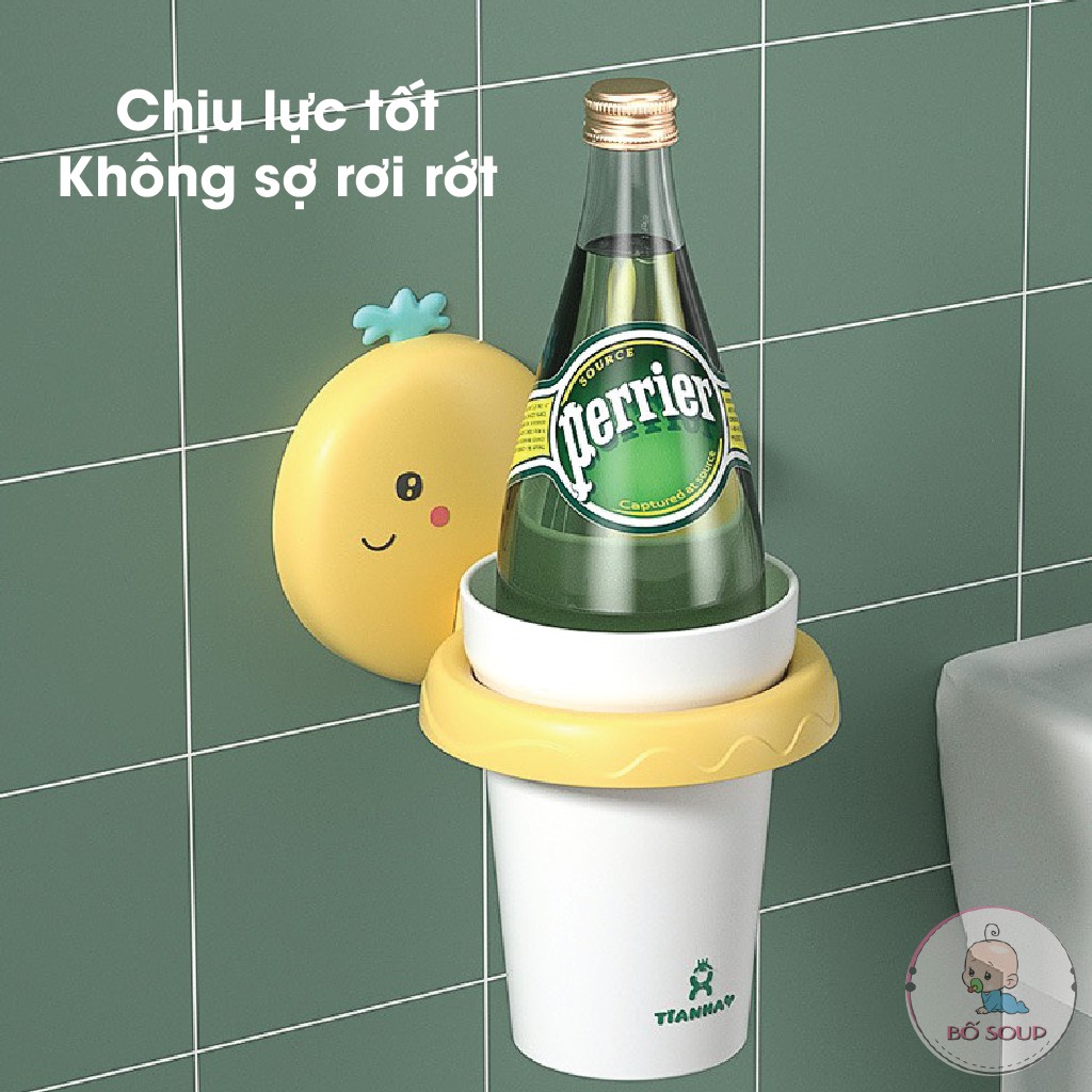 Cốc đánh răng cho bé có giá treo hình thú dễ thương Shop Bố Soup