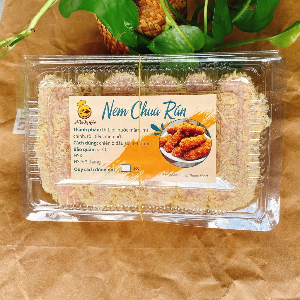 Nem chua rán phố cổ ngon số một Hà Nôi ăn vặt đường phố, quán ốc ( hộp 20 chiếc - 600gr )