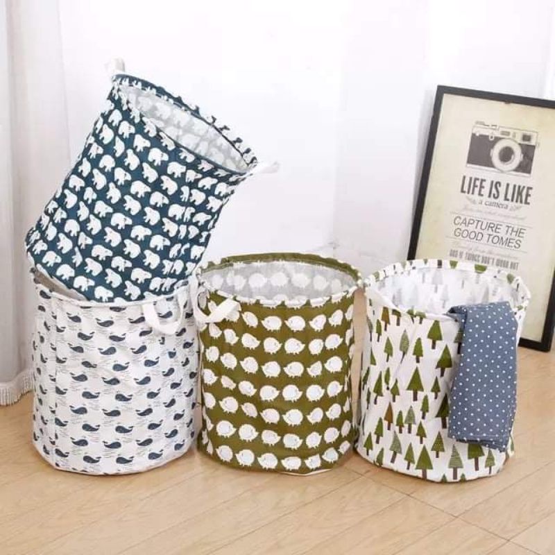 Sọt Đựng Quần Áo, Thùng Vải Đựng Đồ Cỡ Lớn Có Quai Chống Thấm Nước In 3D