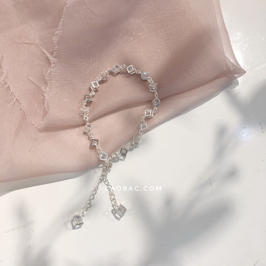Lắc Tay Bạc Ta Cao Cấp CaoBac Silver Chuỗi Lập Phương Đính Đá Sang Trọng Cho Nữ