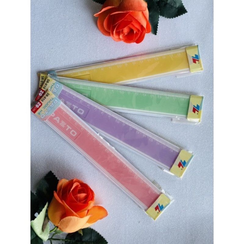 THƯỚC NHỰA 20CM PAZTO SR010 - THƯỚC THẲNG 20CM THIÊN LONG - PASTEL RULER 20CM