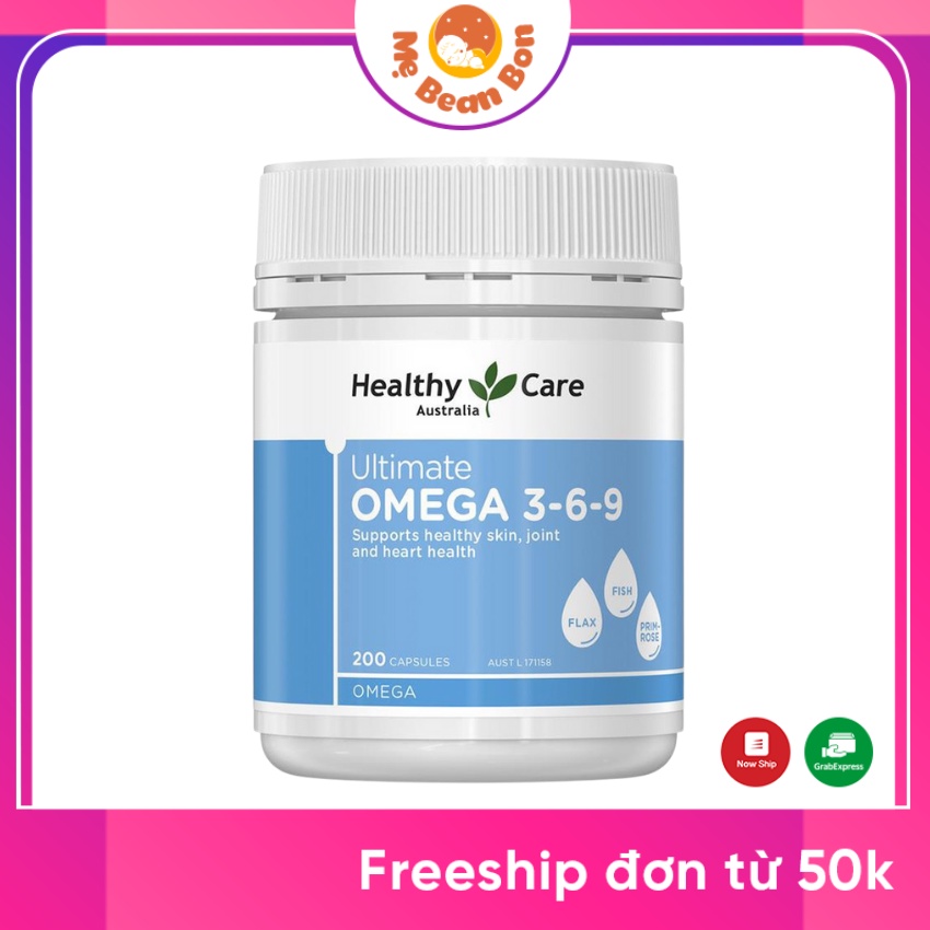Omega 3 6 9 của Úc Healthy Care Ultimate 200 viên cho bé từ 2 tuổi trở lên giúp hỗ trợ sức khoẻ và cải thiện làn da
