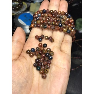 Hạt lẻ đá thanh tẩy Pietersite đá giông tố mài tròn xỏ lỗ làm HandMade , DIY