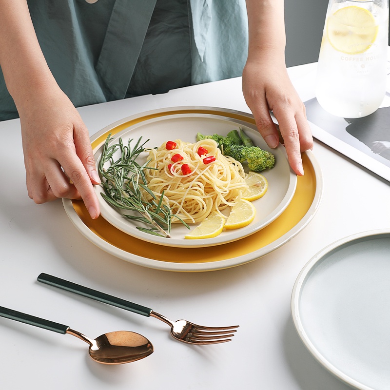Đĩa miệng nông SWEEJAR 8inch/ 10inch bằng gốm pasta phong cách phương Tây