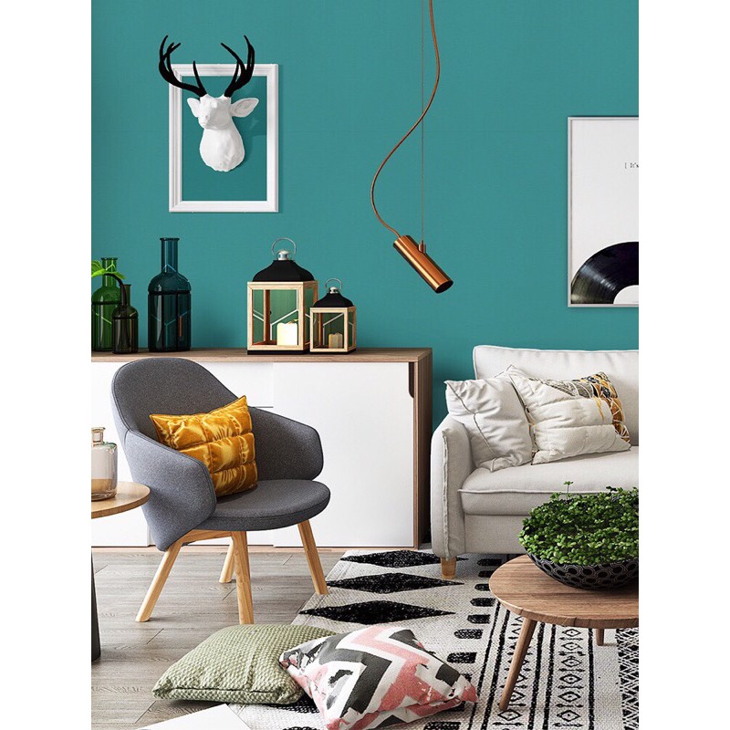 Giấy dán tường một màu _10m decal dán tường màu trơn có keo sẵn
