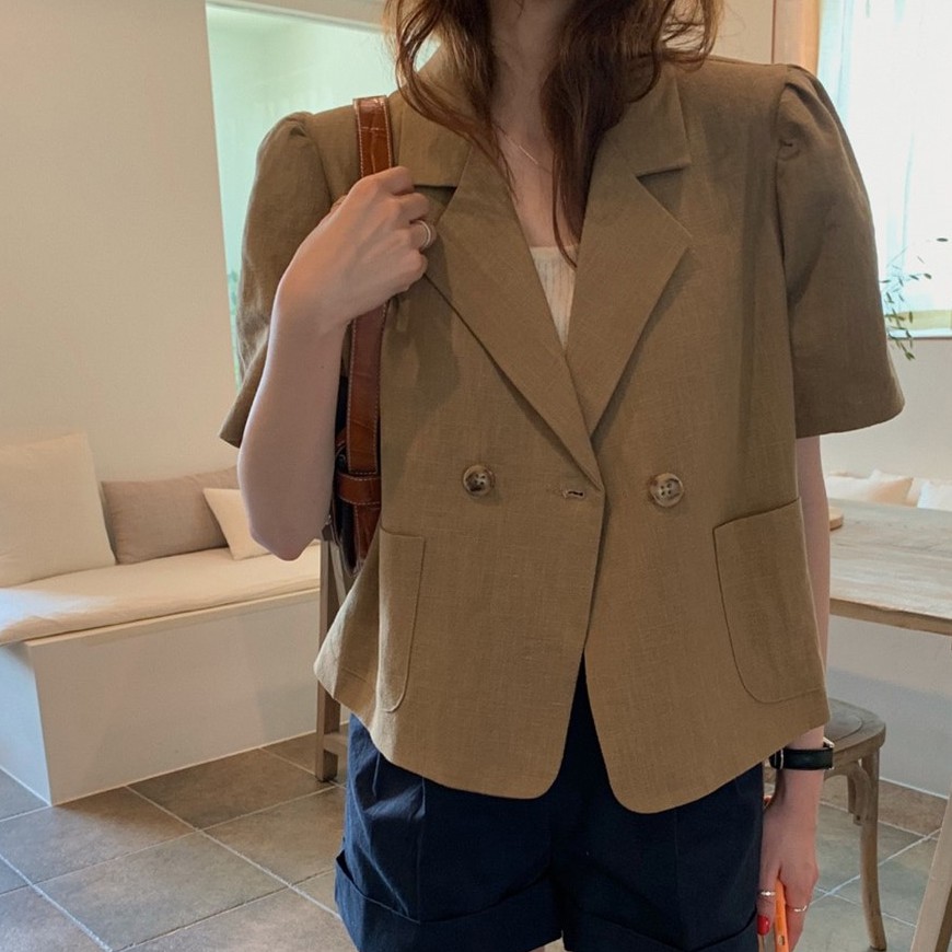 Áo Khoác Vest Tay Phồng Ngắn Màu Sắc Thanh Lịch 41845 | BigBuy360 - bigbuy360.vn