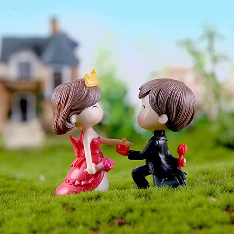 Tiểu Cảnh - Cặp cô dâu chú rể làm tiểu cảnh terrarium/ mô hình trang trí, cặp đôi cầu hôn