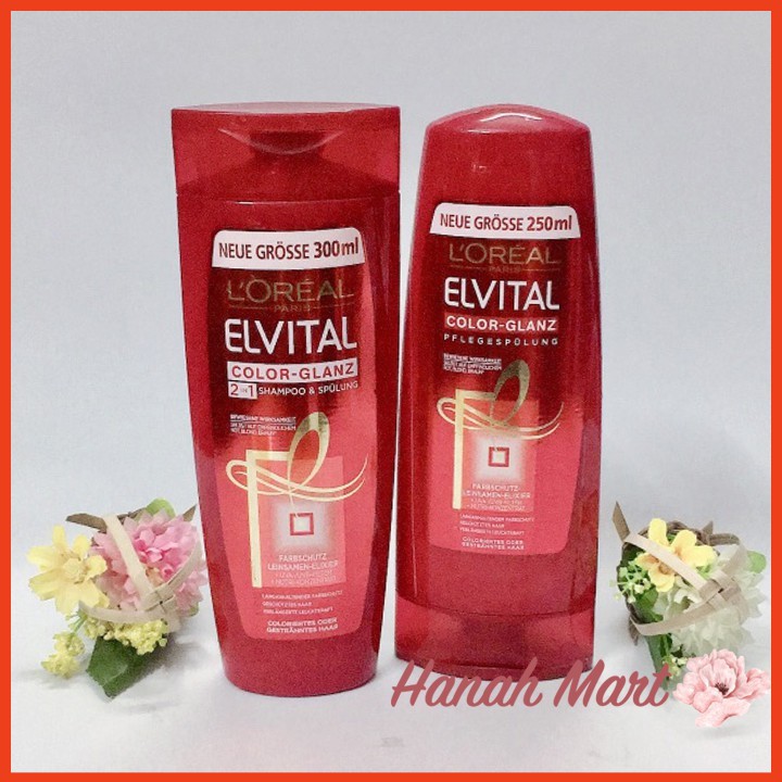 Bộ gội xả LOreal Elvital Color-GLanz chuyên dành cho tóc nhuộm của Pháp