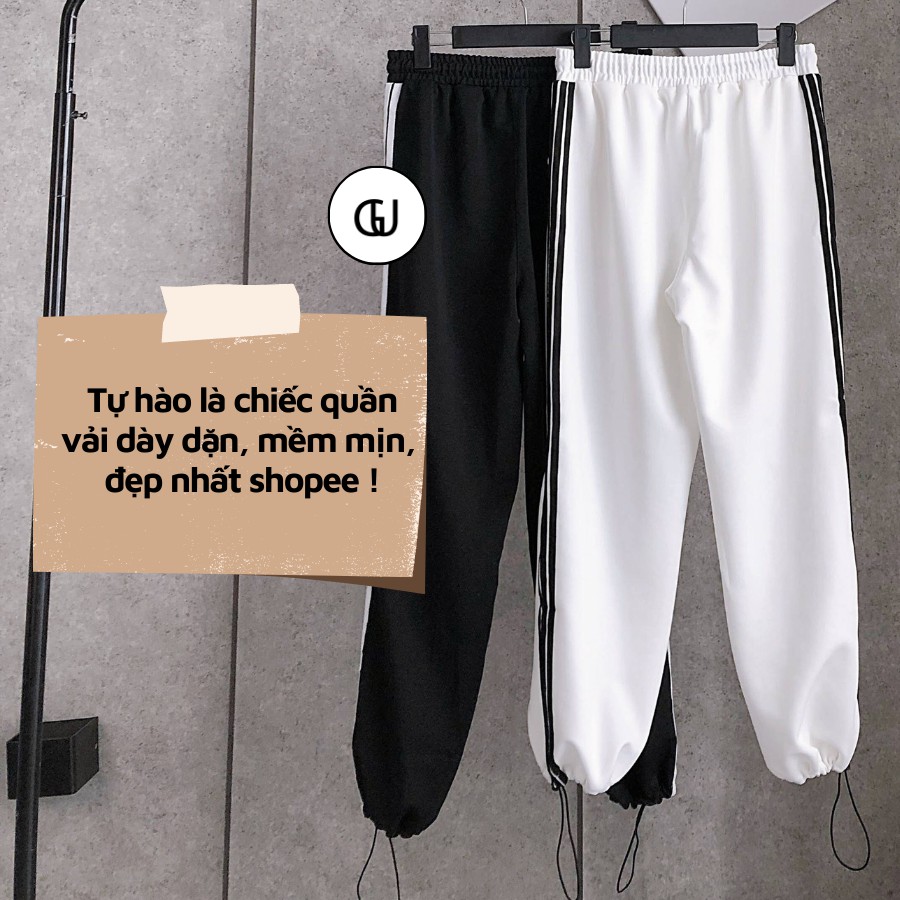 Quần Jogger Nam Nữ 3 Sọc Chất Đẹp Form Ống Rộng Để Suông Hoặc Rút Dây Bo Gấu Vải Mịn Mềm Mát Quần Joker, Joger, Thể Thao | BigBuy360 - bigbuy360.vn