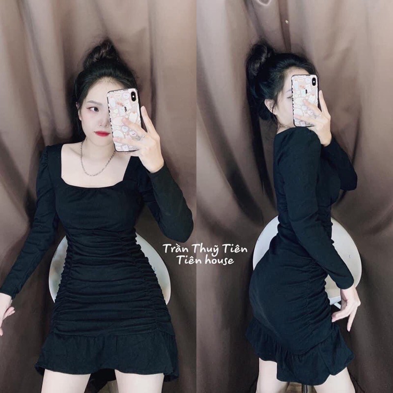 váy body zip cổ vuông đuôi cá | BigBuy360 - bigbuy360.vn