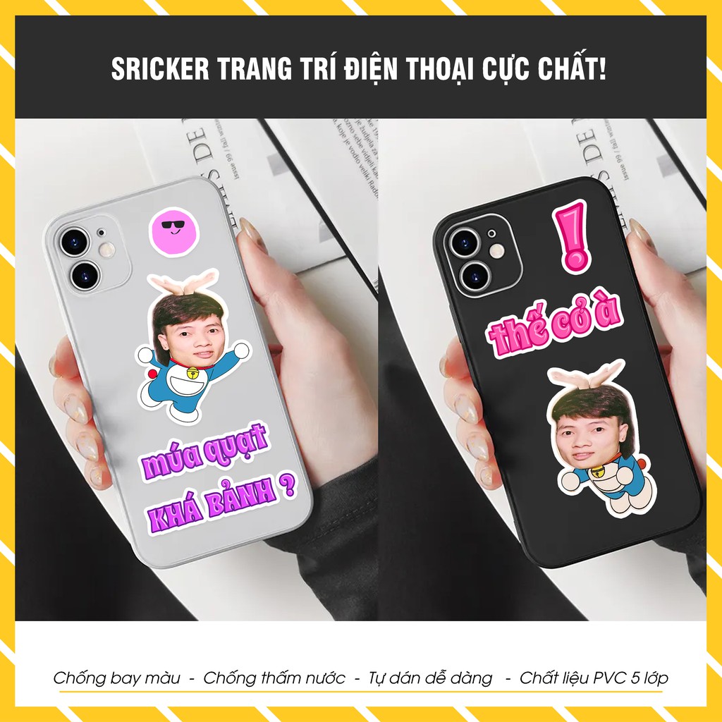 Sticker Khá Bảnh Số Lượng 5 Hình Thương Hiệu Azsticker - Hình Khá Bảnh Dán Mũ Bảo Hiểm Chống Nước Cắt Sẵn Từng Hình