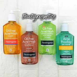[Hàng Mỹ] Sữa rửa mặt làm giảm mụn Neutrogena Oil-Free Acne Wash (177ml)